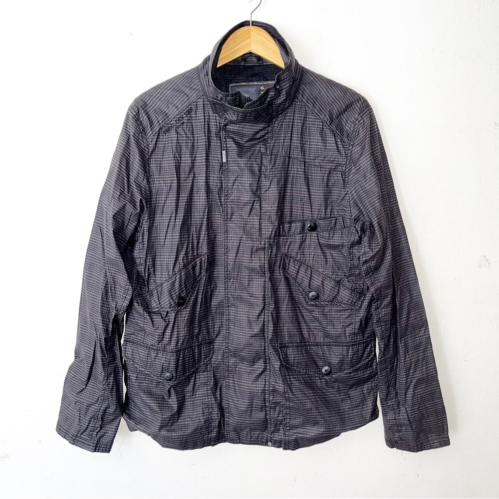 G-star RAW Zip-up  Mini Micro Plaid Check Full Zip Jacket Mens Sz XL Casual